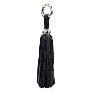Leather Tassel - Midnight Black/Silver
