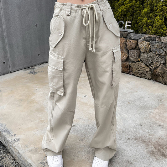 High Waist Casual Wide Leg Trousers